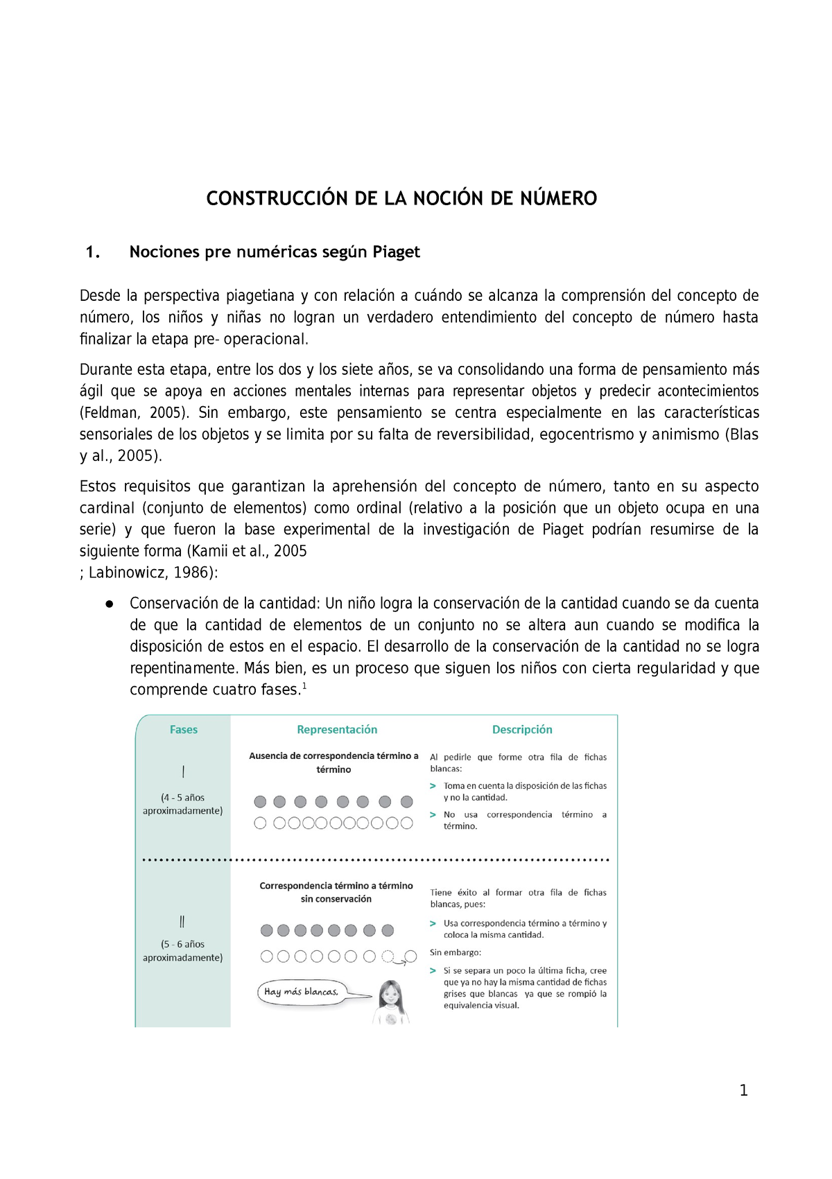 1. Construcci n de la noci n de n mero CONSTRUCCI N DE LA NOCI N