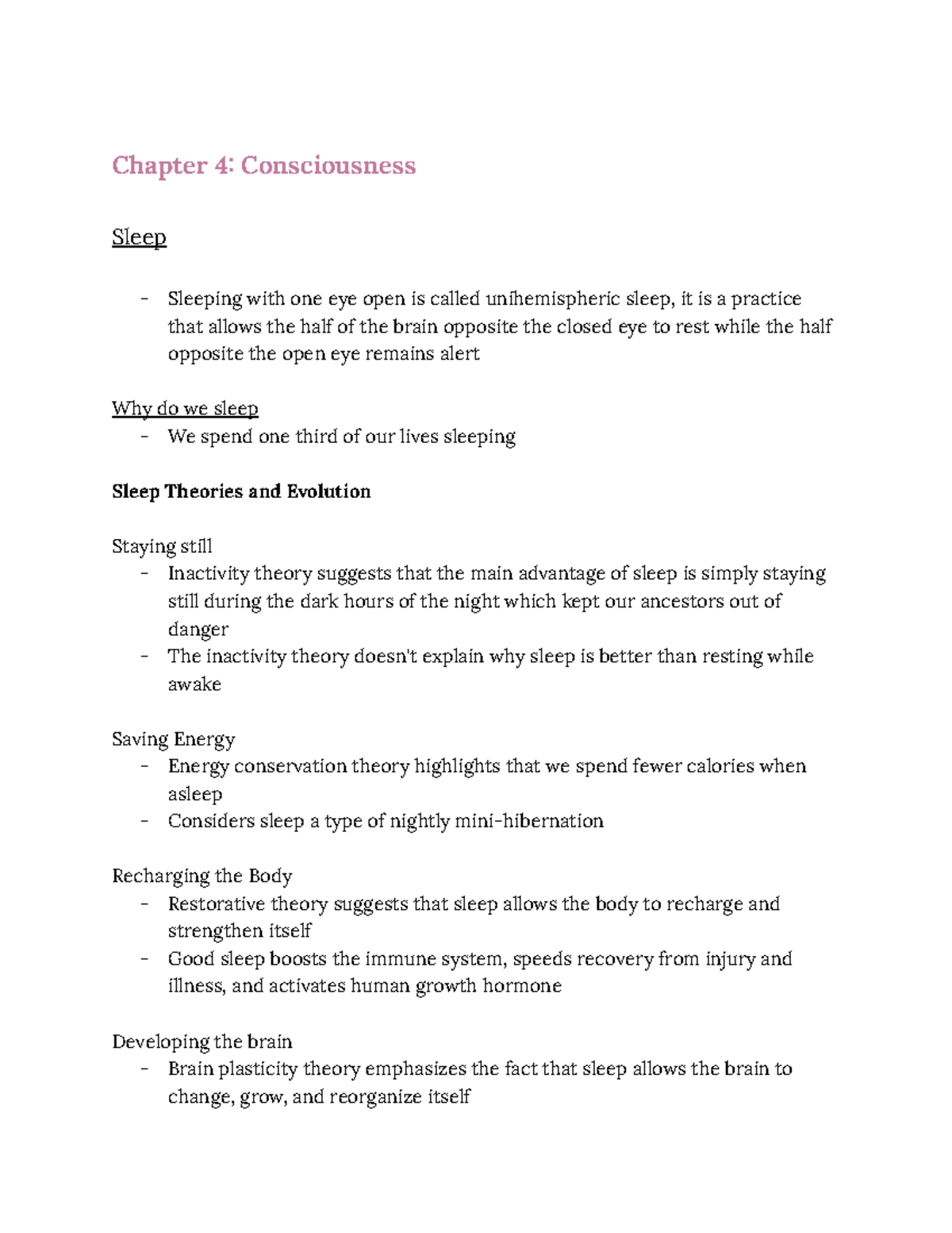 Sleep Psychology - Chapter 4 Consciousness Sleep Sleeping With One Eye ...