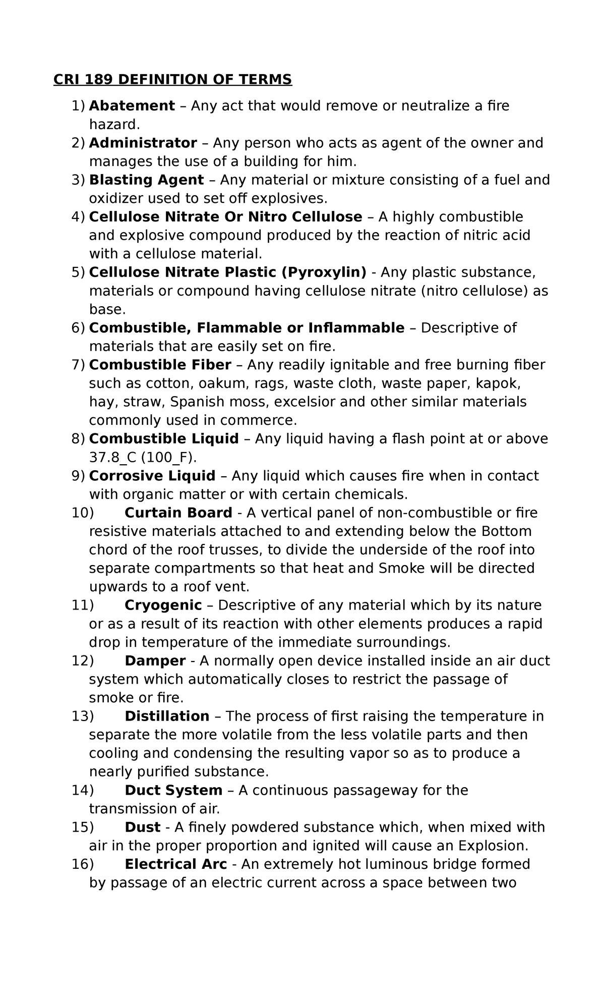 CRI 189 D. O. T. P2 - CRI 189 DEFINITION OF TERMS Abatement – Any act ...
