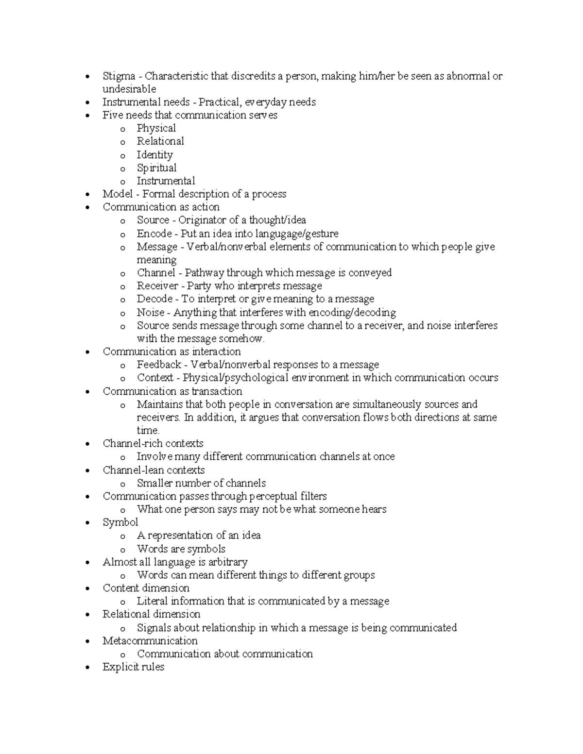 Ch. 1 - Lecture notes 1 - • Stigma - Characteristic that discredits a ...