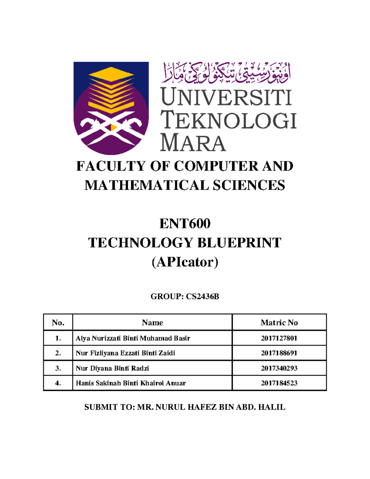 Blueprint - BLUE PRINT - FACULTY OF COMPUTER AND MATHEMATICAL SCIENCES ...