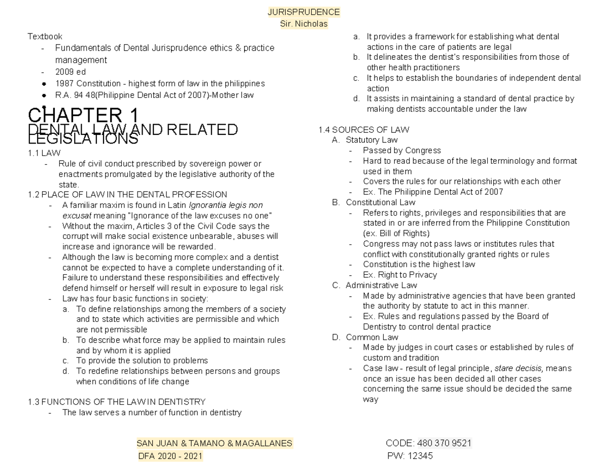 MST Juris .. Sir. Nicholas Textbook Fundamentals of Dental