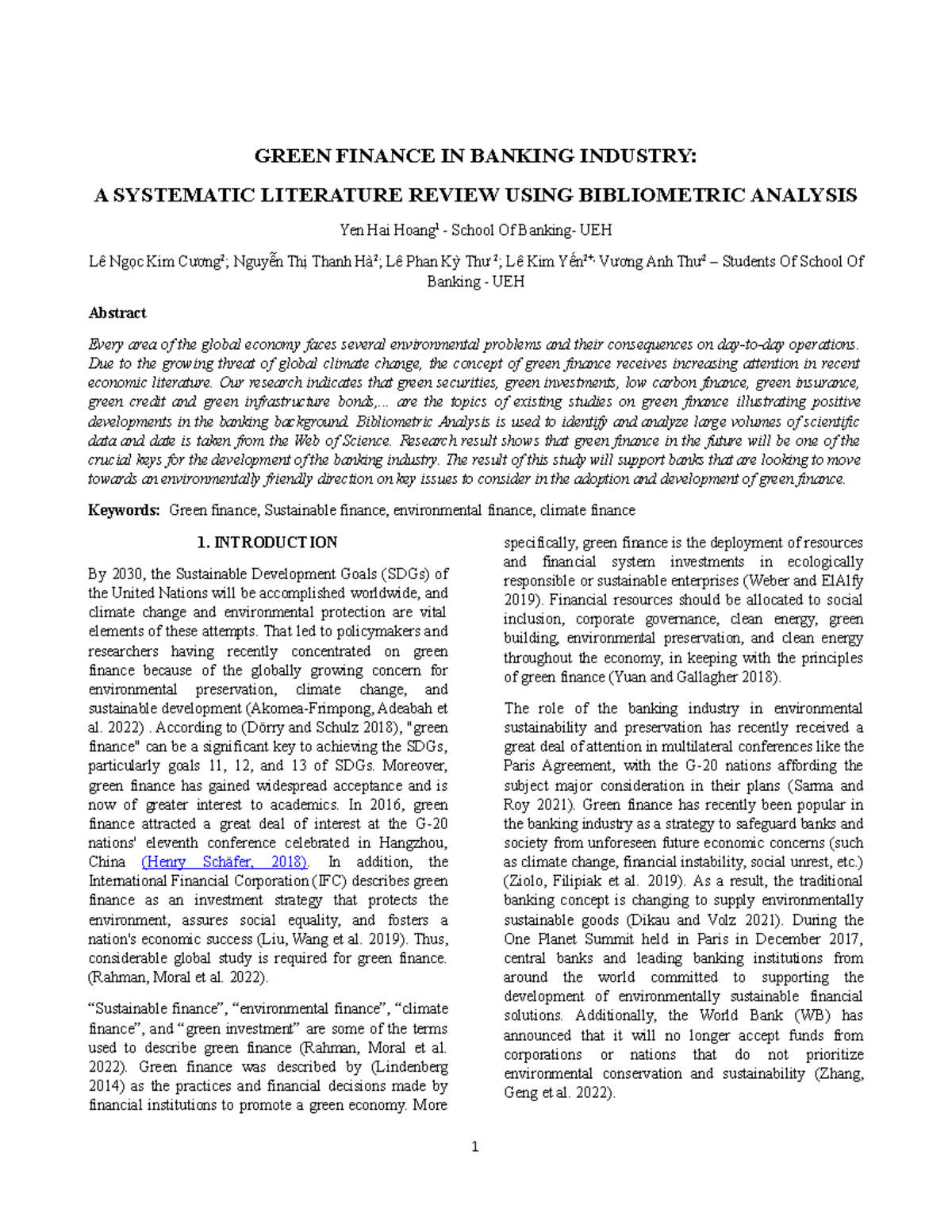 Green finance development - GREEN FINANCE IN BANKING INDUSTRY: A ...