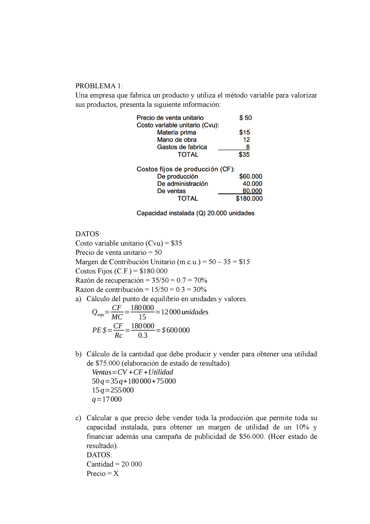 Como Obtener El Costo Variable Unitario Ampeblumenau 4243