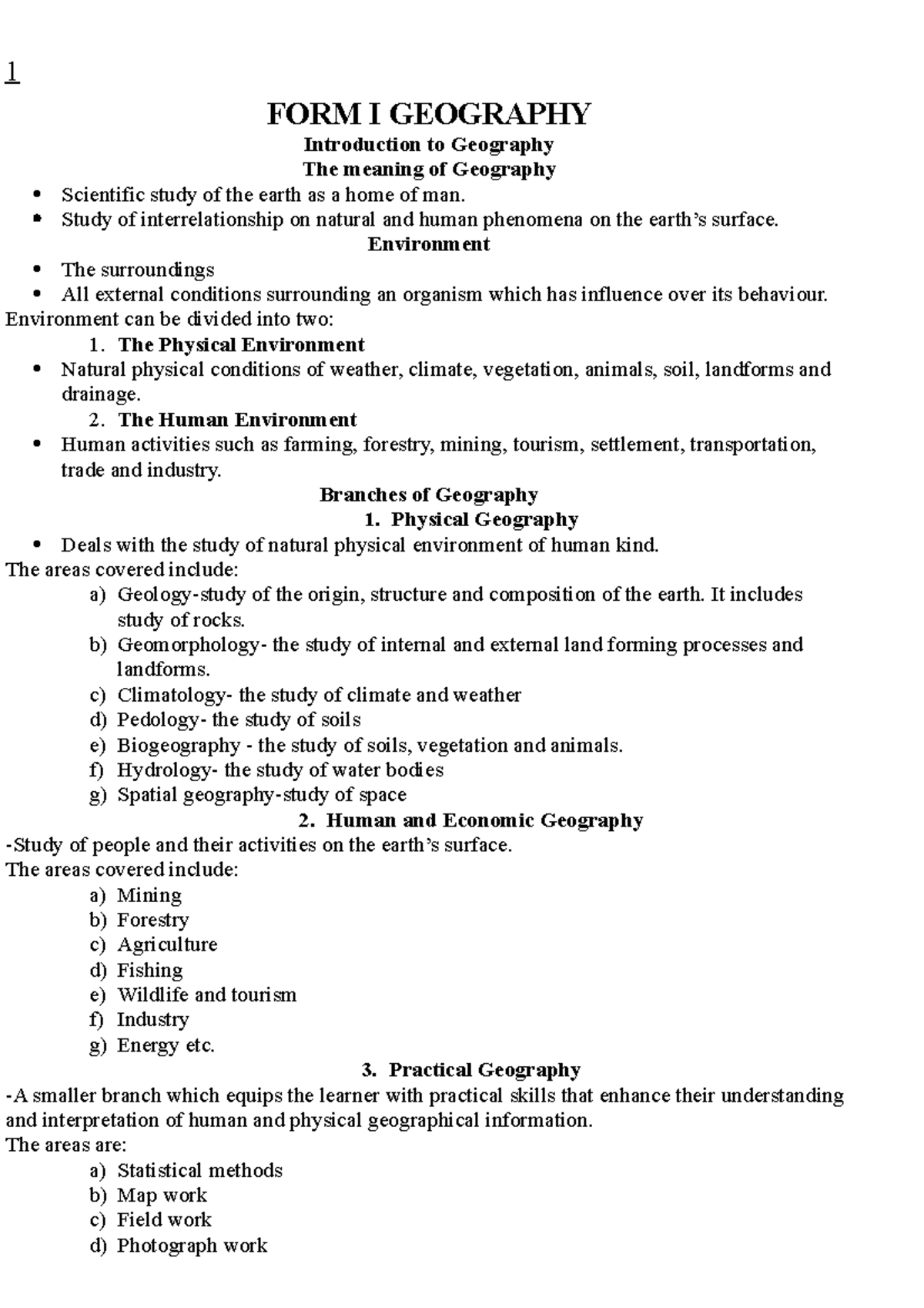 form-1-geography-notes-form-i-geography-introduction-to-geography