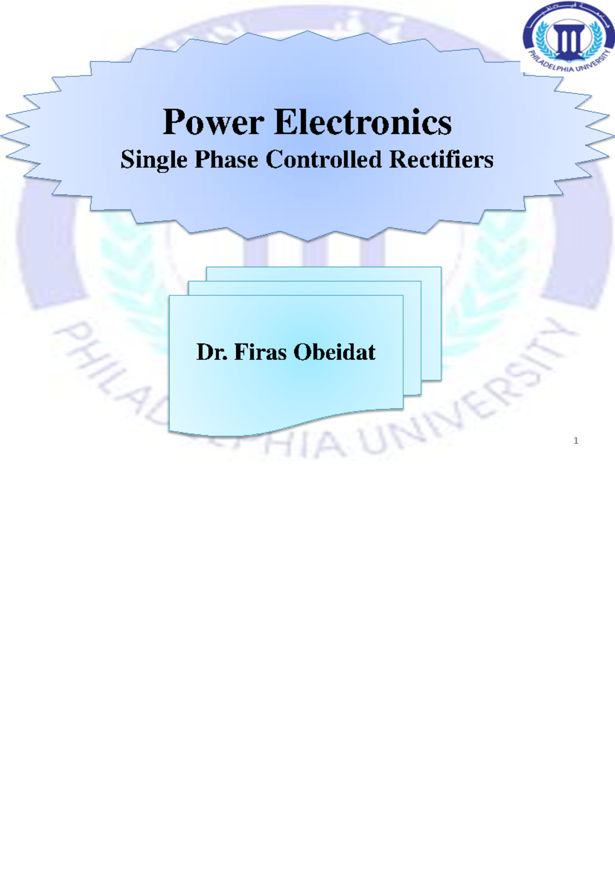6 SinglePhase Controlled Rectifiers Power Electronics Single Phase