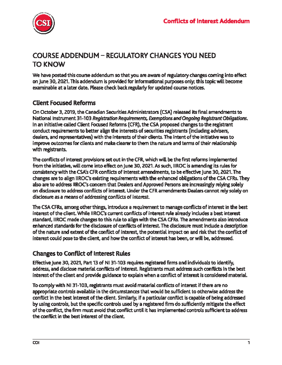Conflicts of interest Addendum 2021 05 EN V01 - FMGT1101 - Studocu