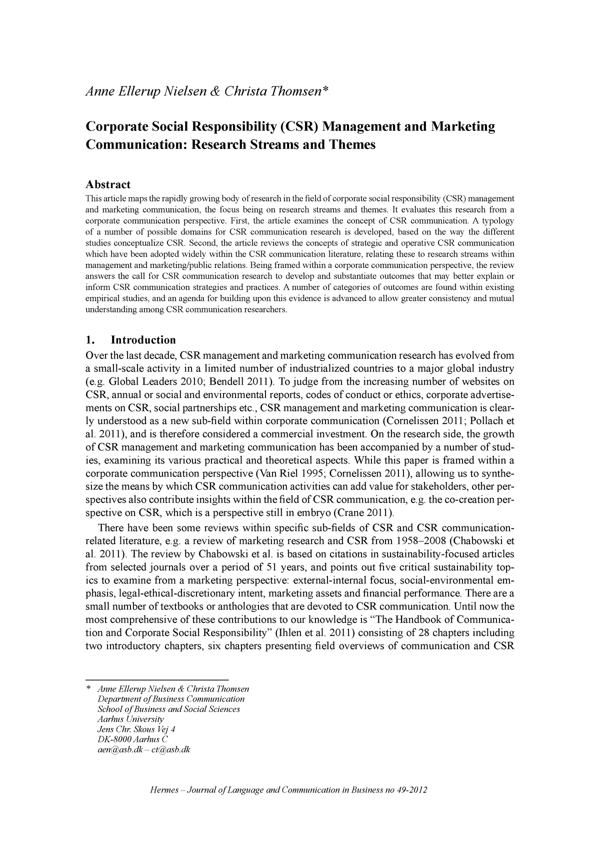 CRS Model Nielsen & Thomsen - Hermes – Journal of Language and ...