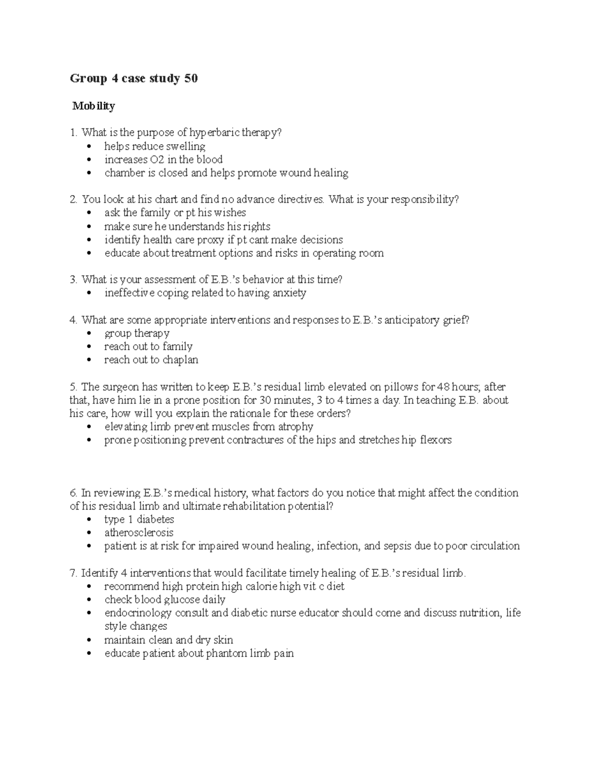 Case study 50 mobility Group 4 case study 50 Mobility 1. What is the