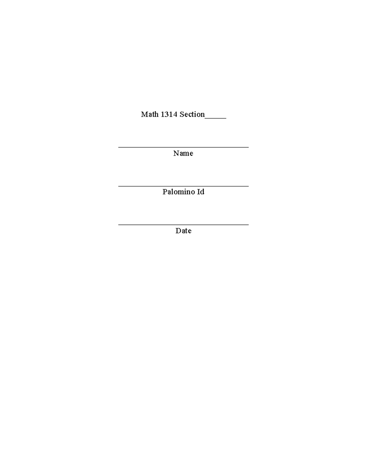 math 1314 signature assignment answer key