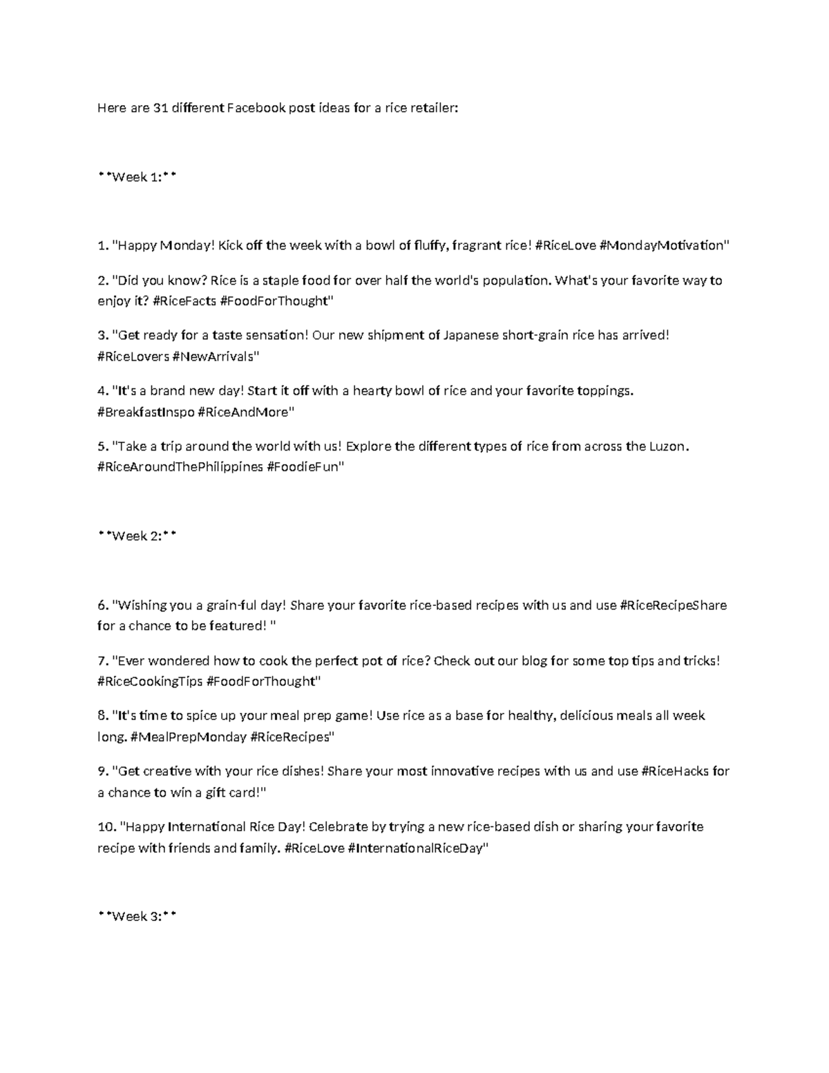 Description for rice post for allysa supe - Here are 31 different ...
