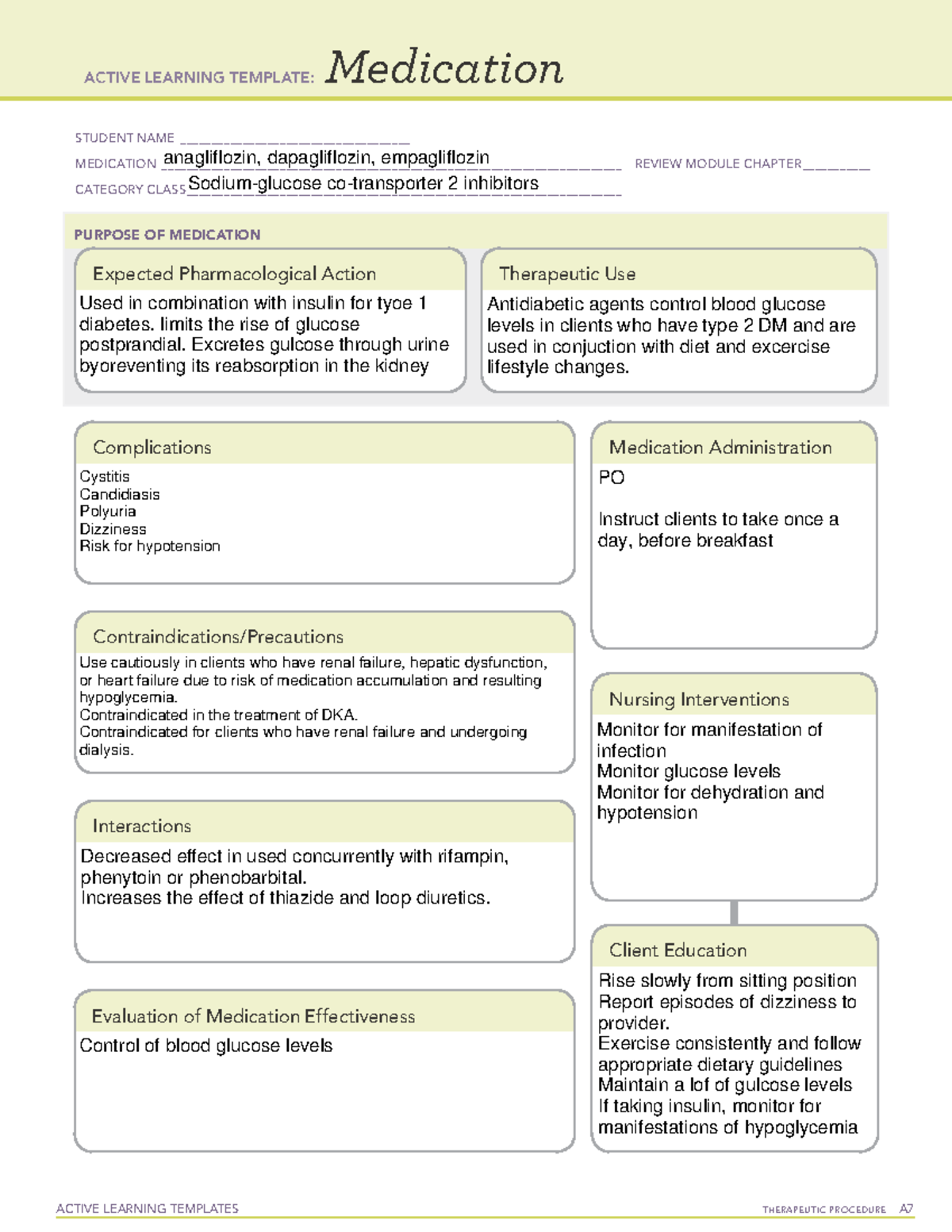 Sodium-glucose - Med-surg - ACTIVE LEARNING TEMPLATES THERAPEUTIC ...