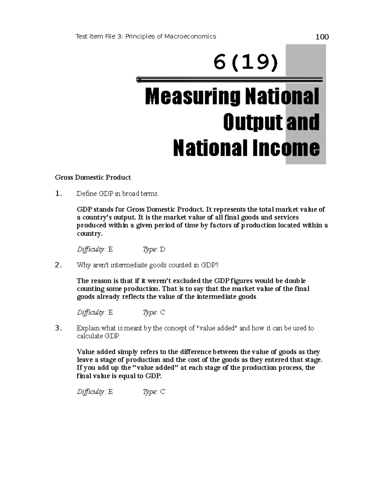 Macro Chapter 06 Eight Edition - Measuring National Output and National ...