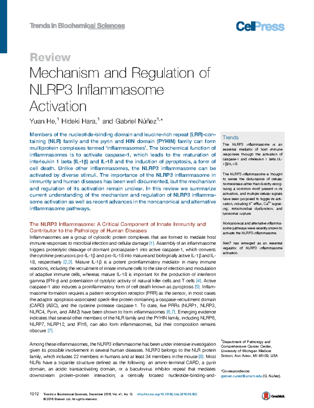 Mechanisms of NLRP3 activation - Review Mechanism and Regulation of ...