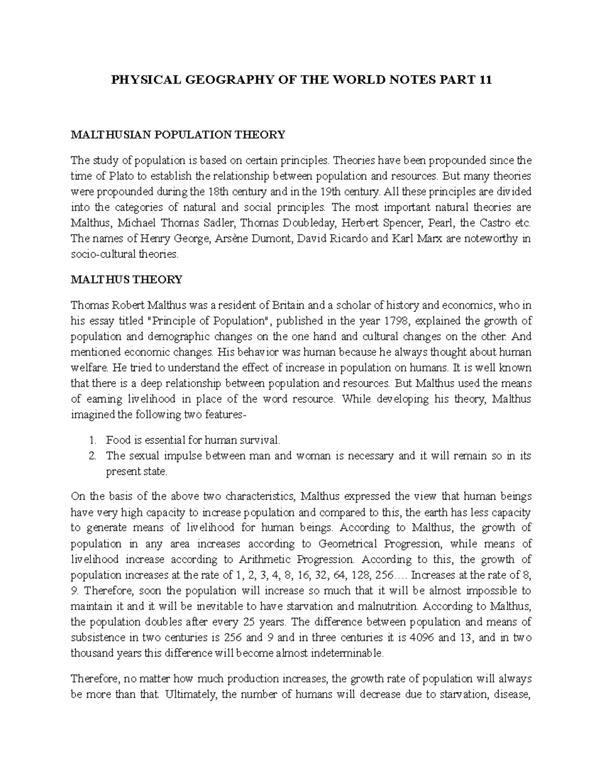 Physical Geography OF THE World Notes PART 11 - PHYSICAL GEOGRAPHY OF ...