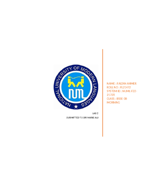 Csdaa- Quiz 2 - National University of Modern Languages Department of ...
