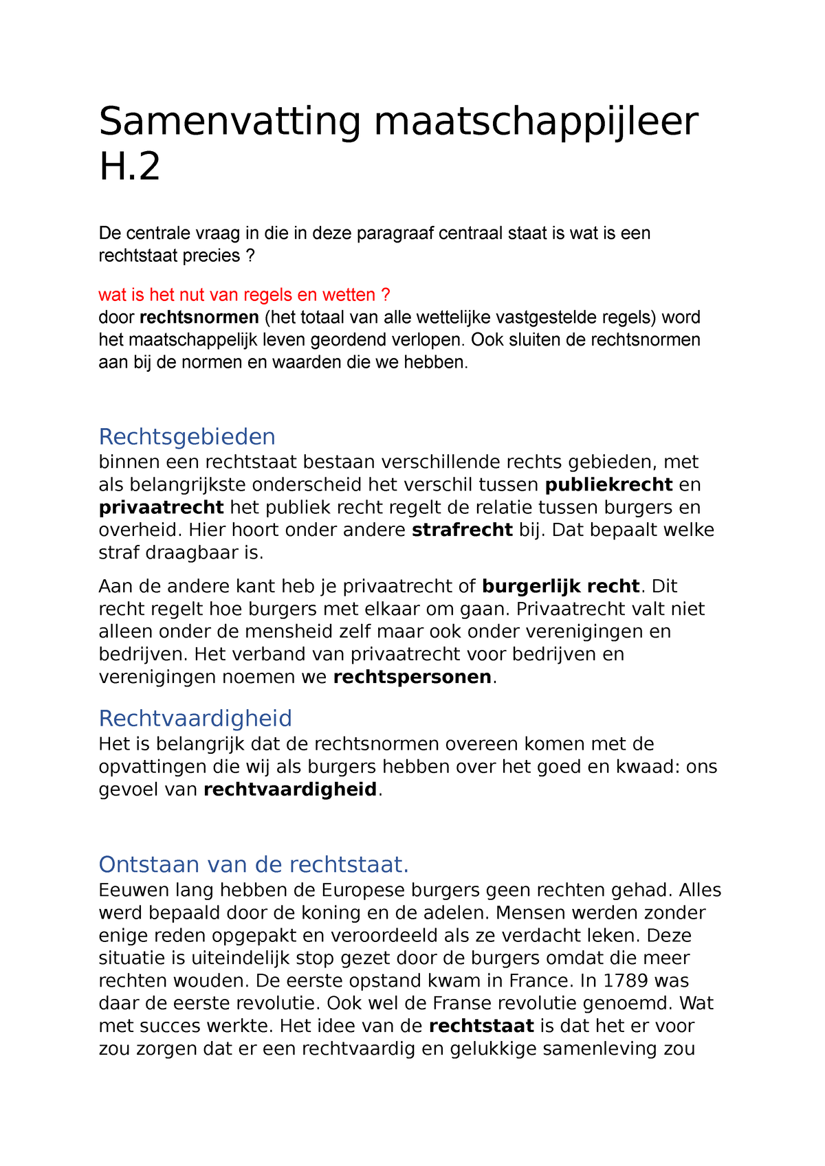 Samenvatting Maatschappijleer H - De Centrale Vraag In Die In Deze ...