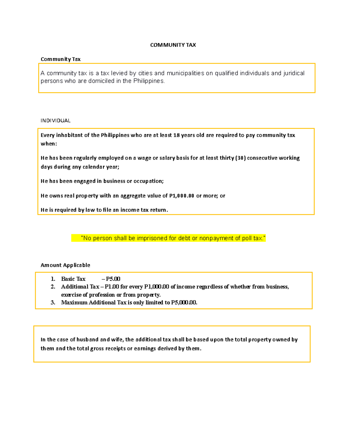 Community TAX - COMMUNITY TAX Community Tax A community tax is a tax ...