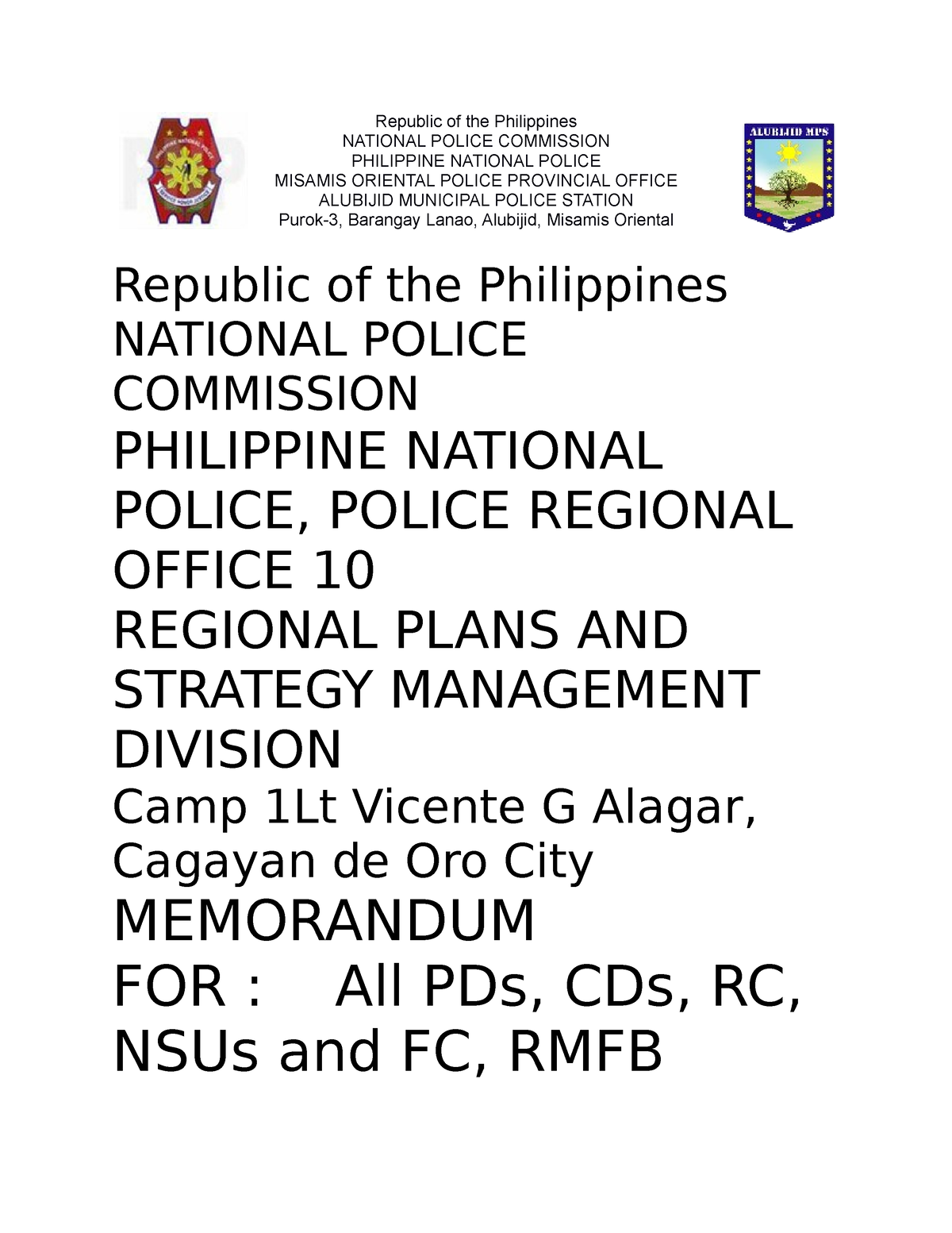 DGDFGFDGDFGGFDGDFG - Republic Of The Philippines NATIONAL POLICE ...