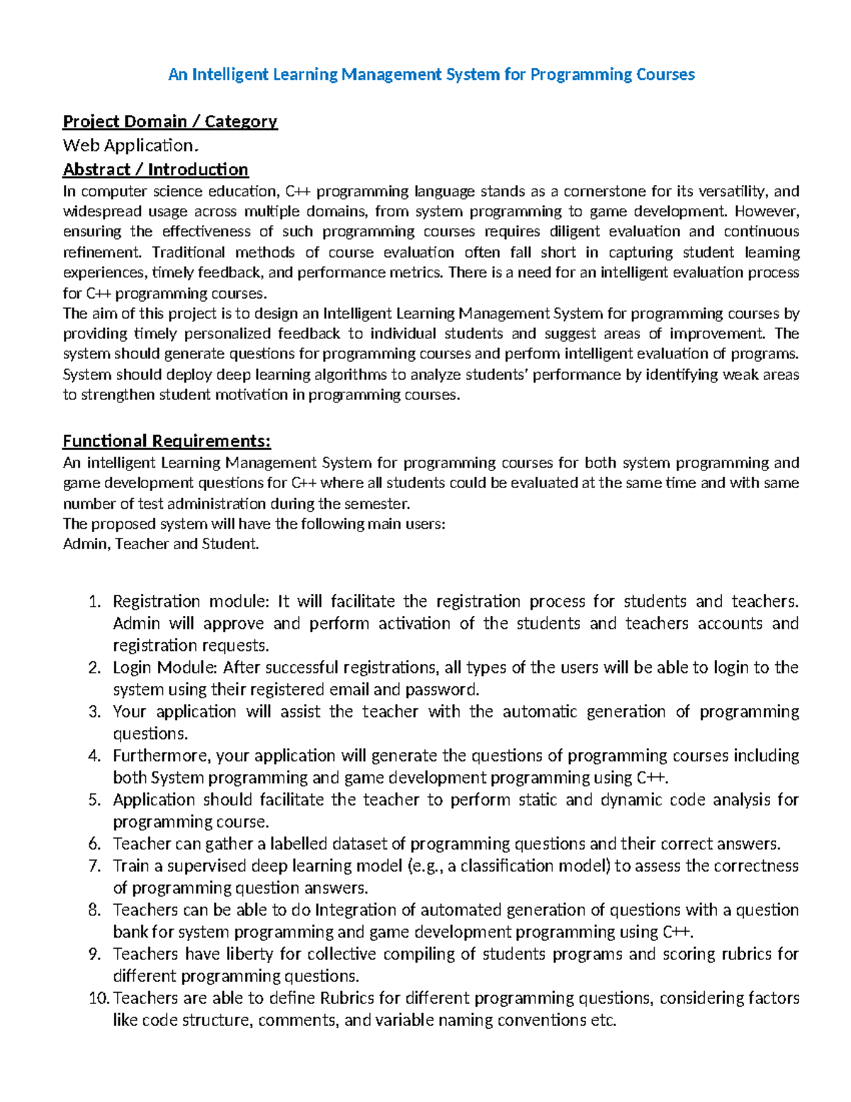 Spring 2024 CS619 9323 - An Intelligent Learning Management System for ...