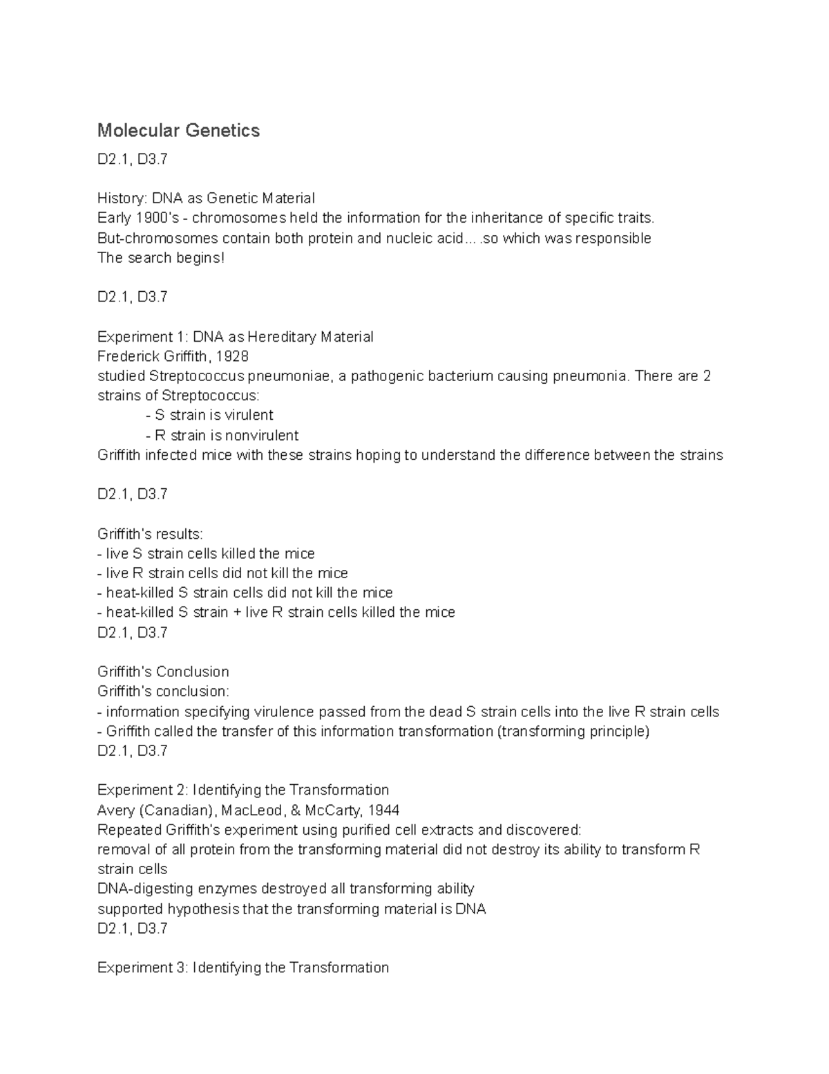 biology-notes-unit-4-molecular-genetics-d2-d3-history-dna-as