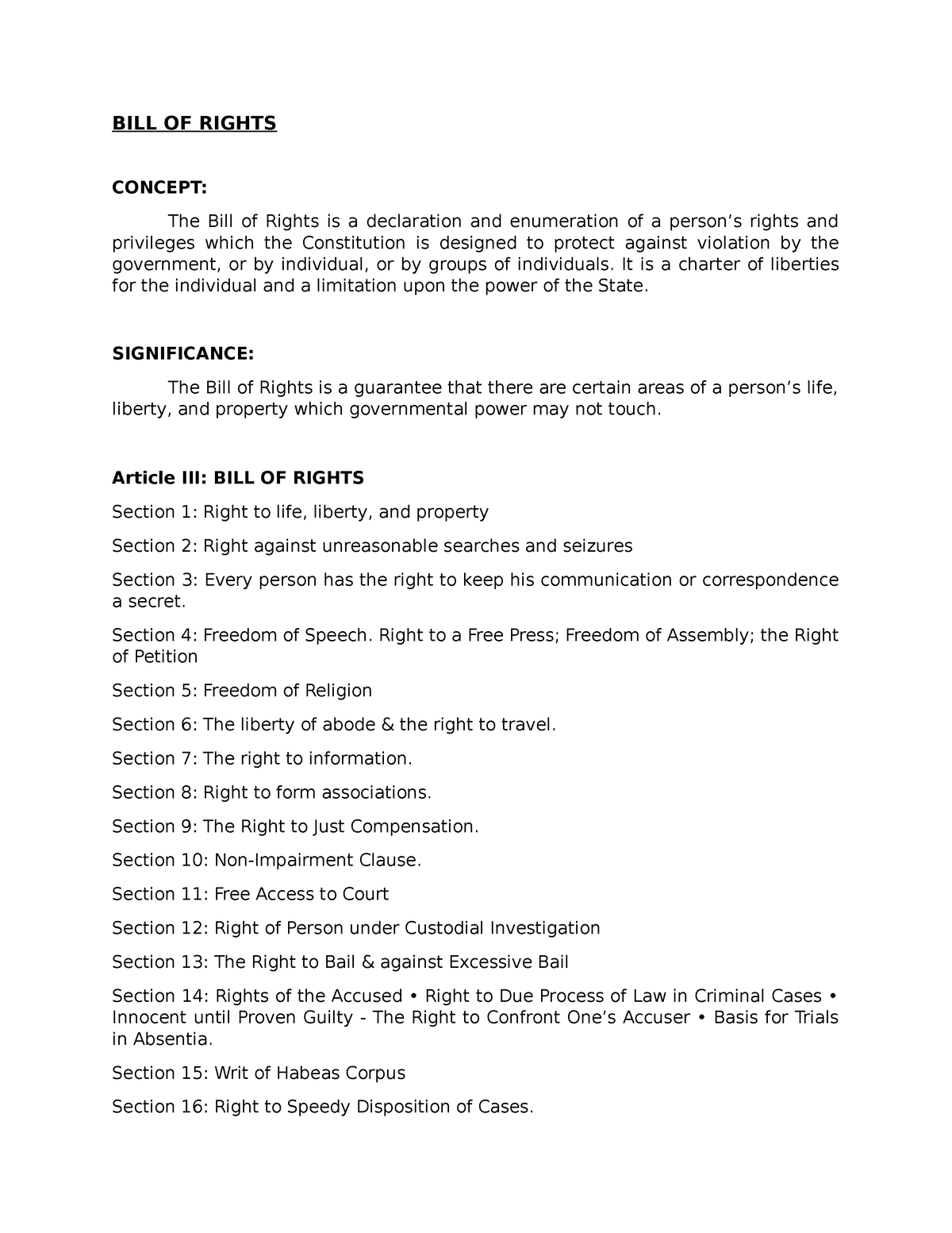 argumentative essay about bill of rights