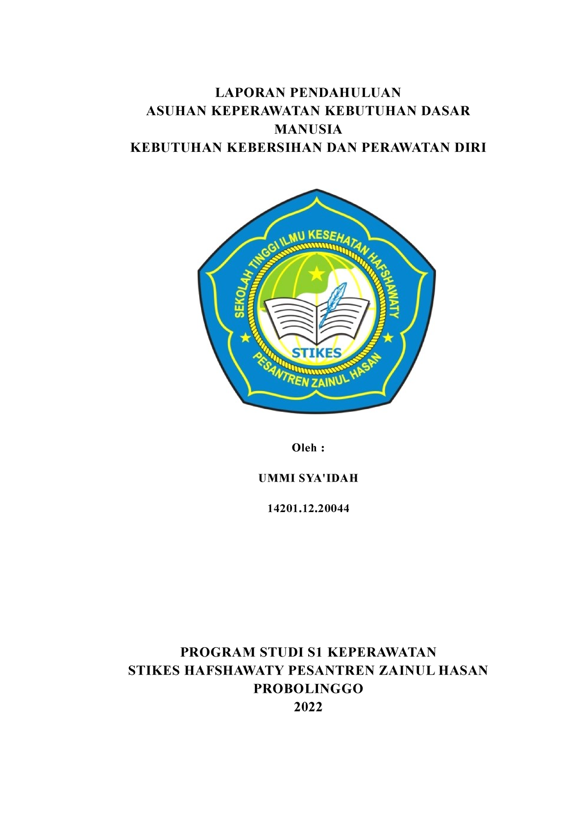 Asuhan Keperawatan Kebersihan - LAPORAN PENDAHULUAN ASUHAN KEPERAWATAN ...