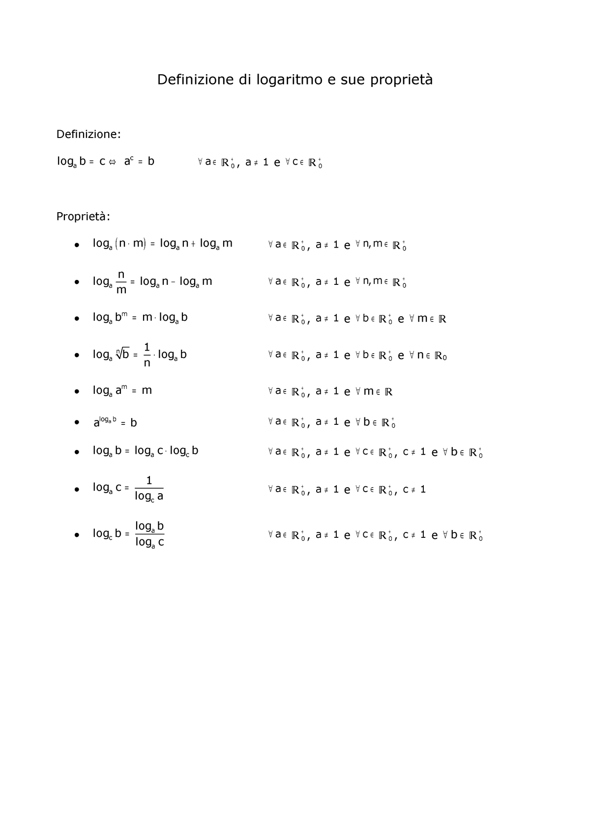 propriet-dei-logaritmi-matematica-corso-base-uniroma1-studocu