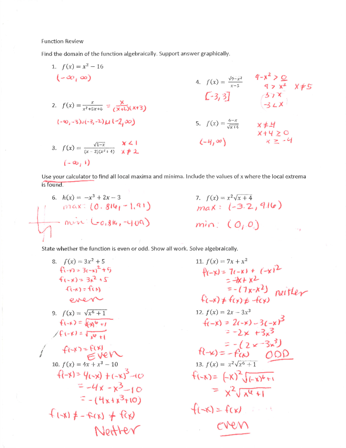 Test+Review+Functions+Pre Cal+2023+Key - Studocu