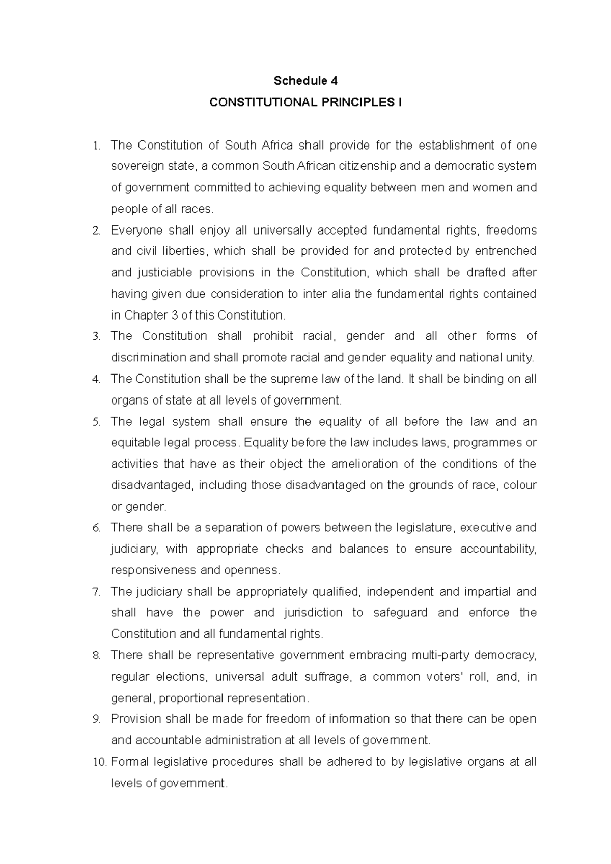 34 principles - Schedule 4 (1993) - Schedule 4 CONSTITUTIONAL ...