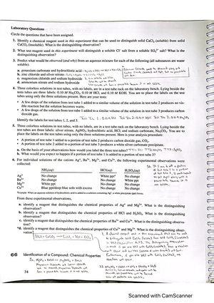 Calorimetry Post Lab - N A - Chem 1240 - Studocu