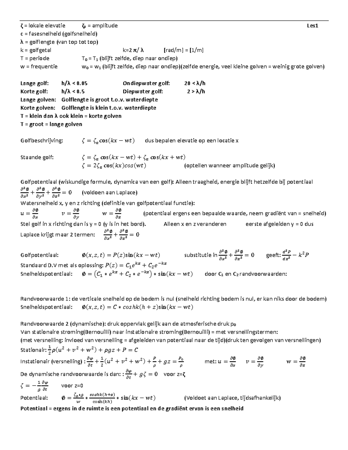 3 Scheepsbewegingen Lecture Notes Studeersnel