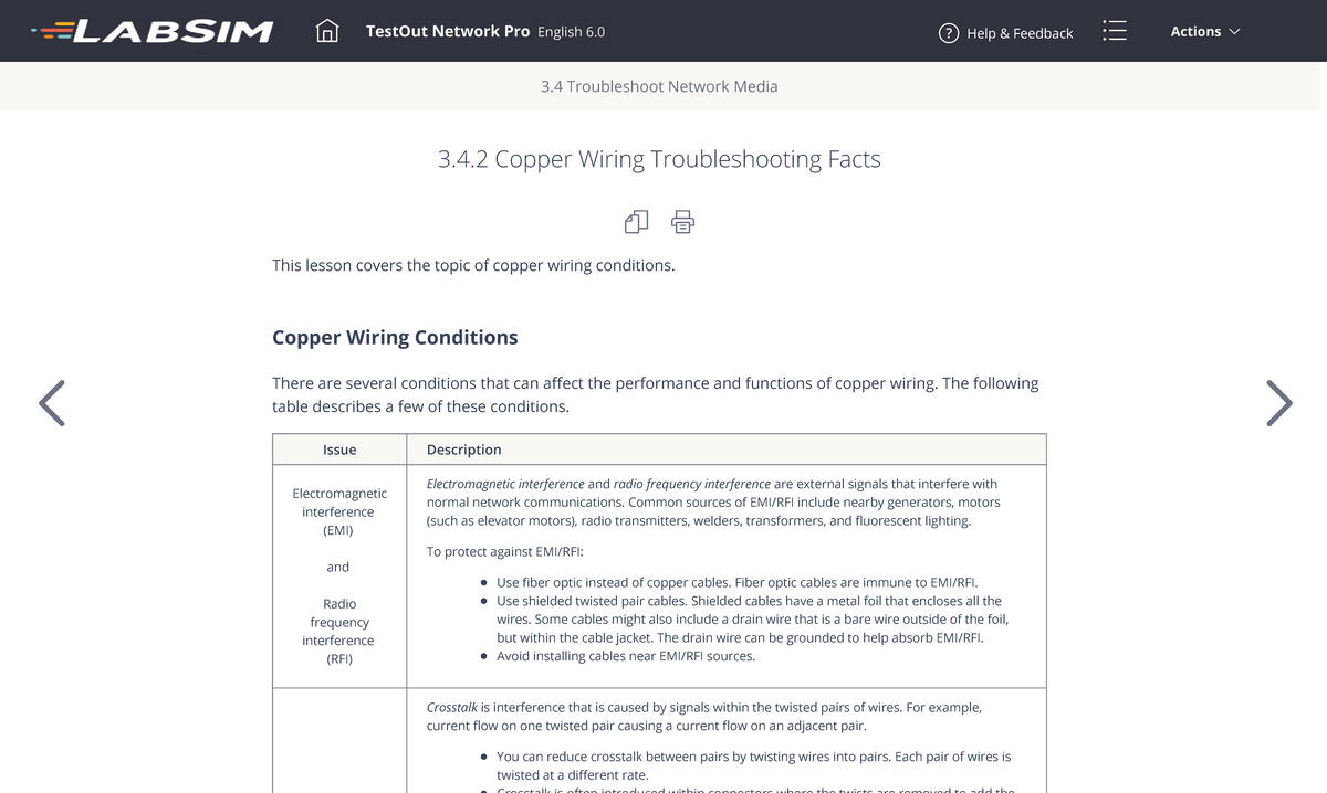 12 - Test Out Lab Sim - TestOut Network Pro English 6 Help & Feedback ...