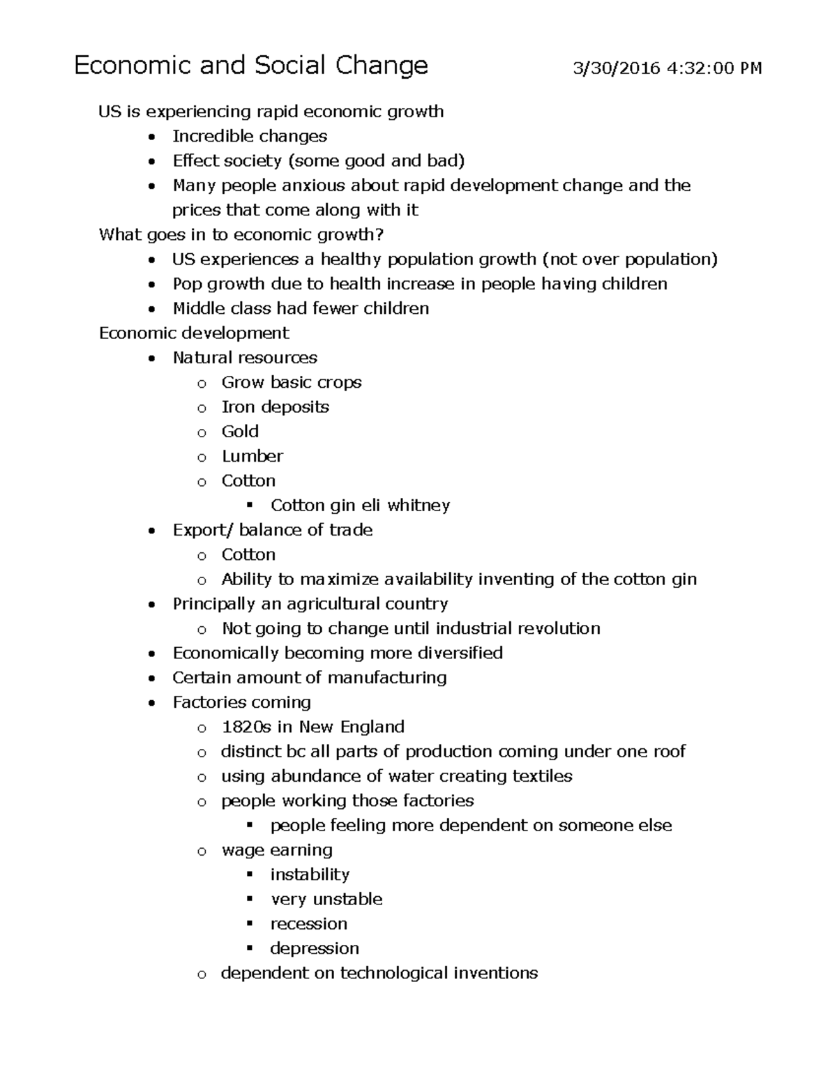 (HIST 1301) History Of The United States - Lecture Notes - Test 3 ...