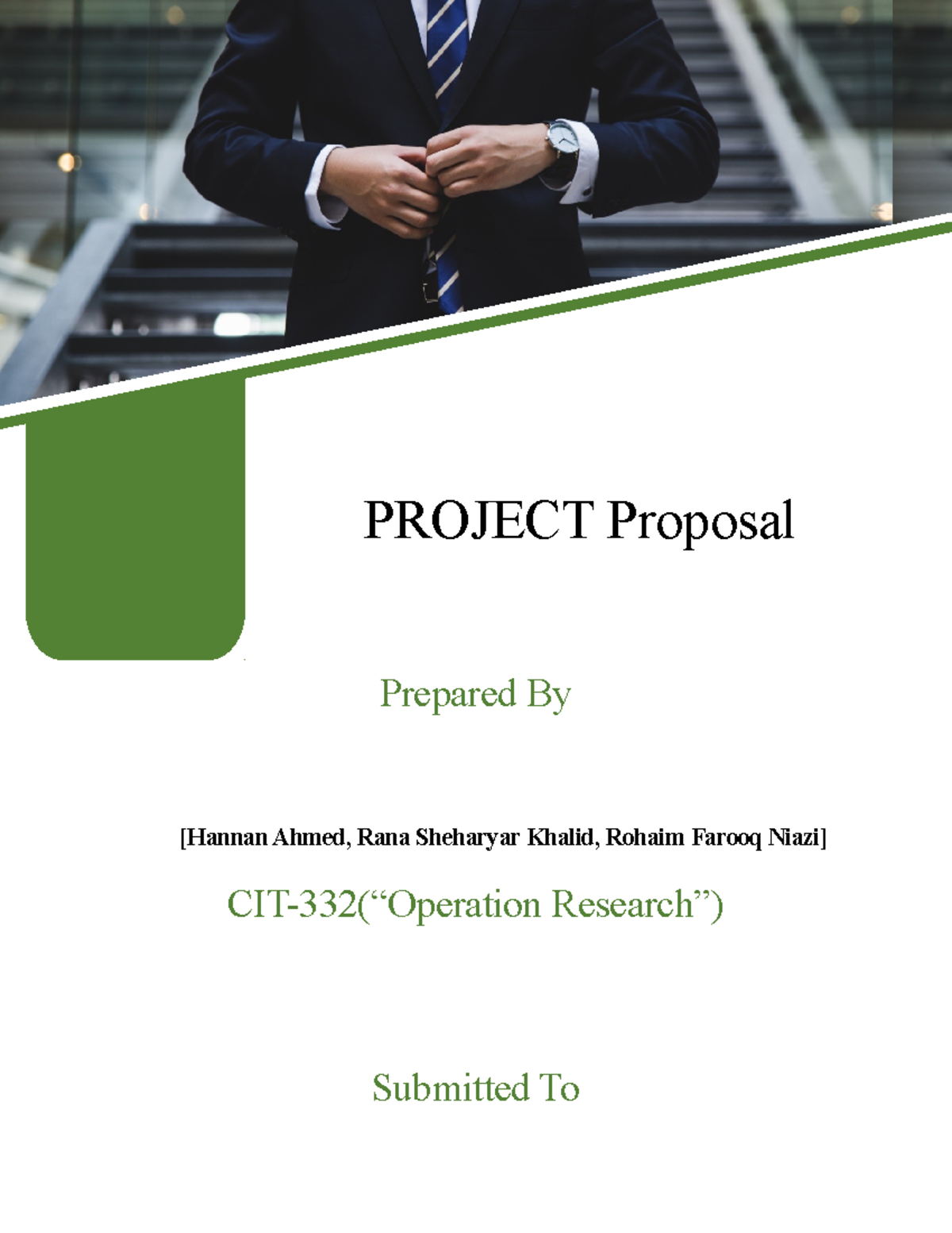 Project Proposal - PROJECT Proposal Prepared By [Hannan Ahmed, Rana ...