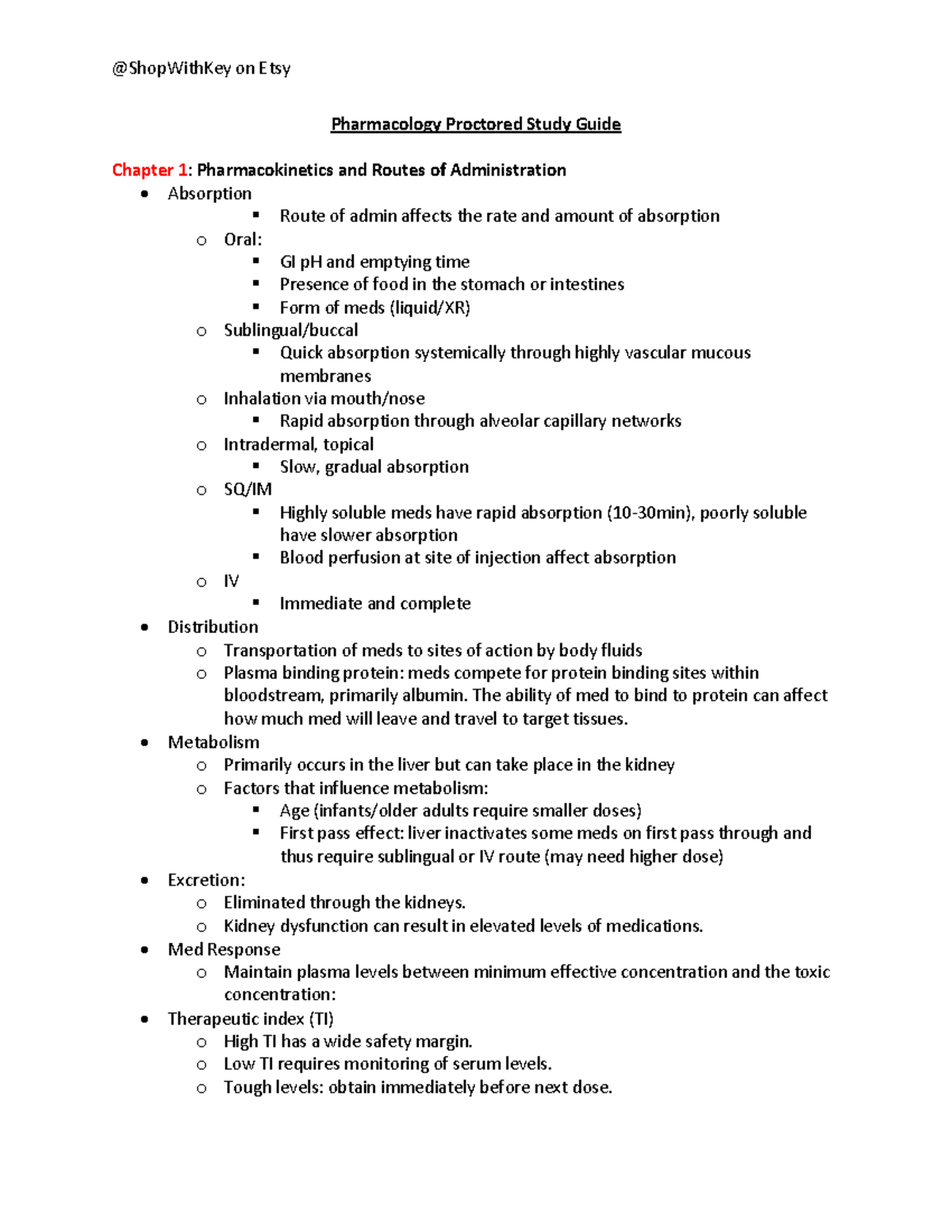 Pharmacology Proctored Study Guide 2019 Pdffile - Pharmacology ...