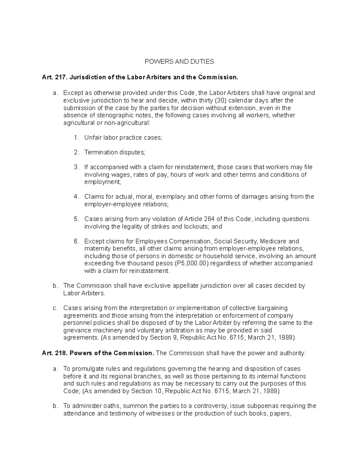 Law Related Studies - POWERS AND DUTIES Art. 217. Jurisdiction Of The ...