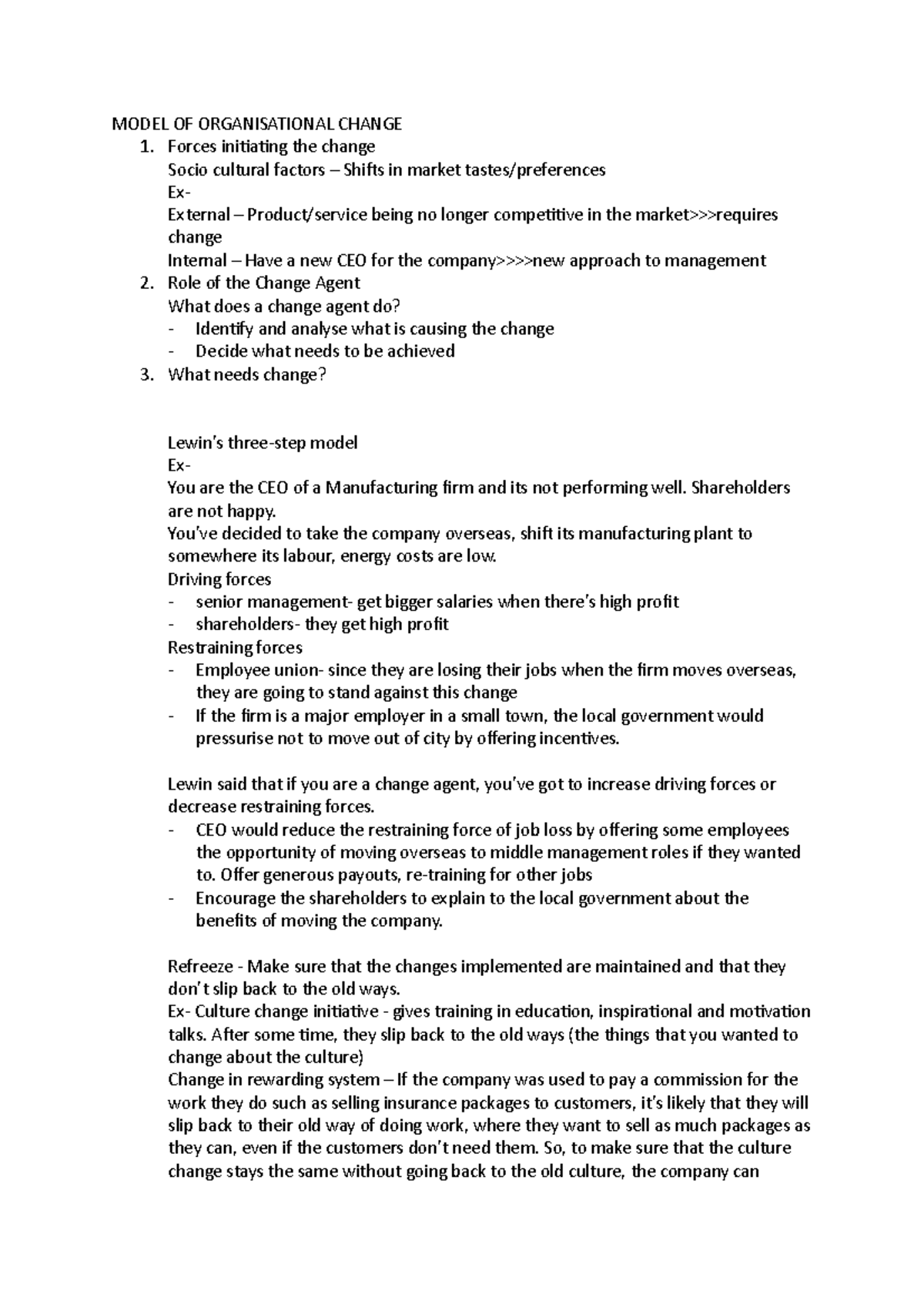 organisational structure change case study