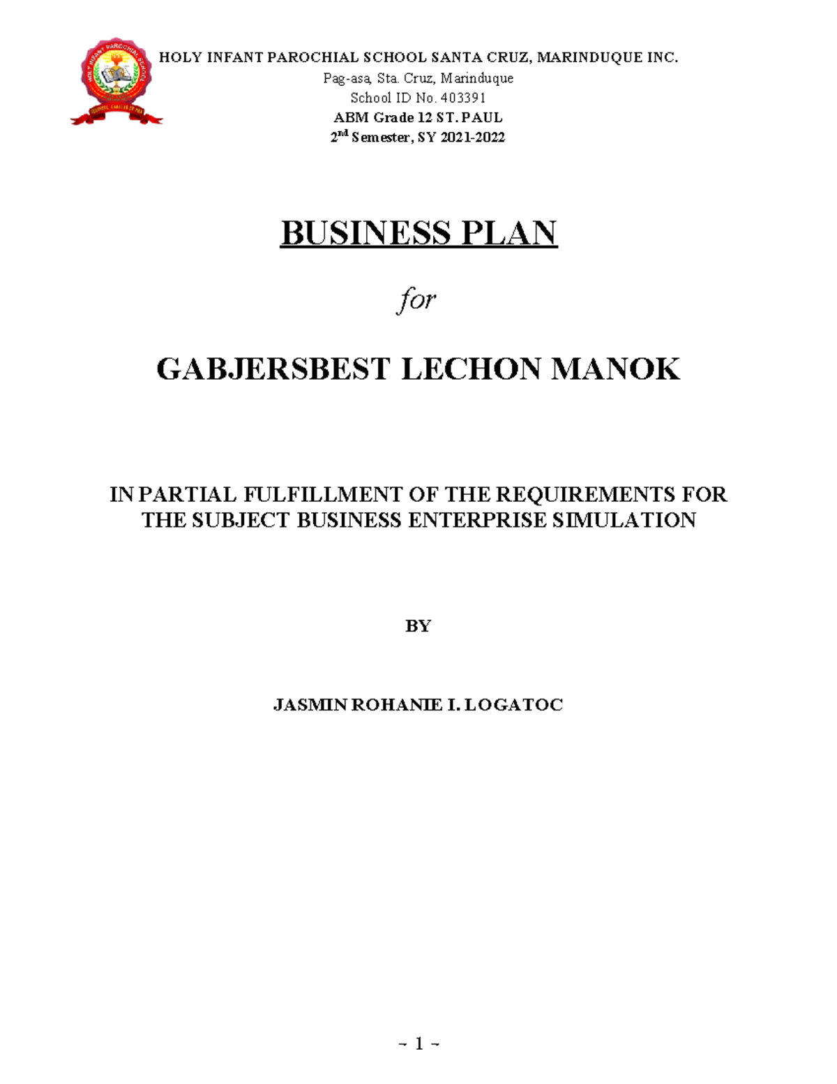 business plan of lechon manok