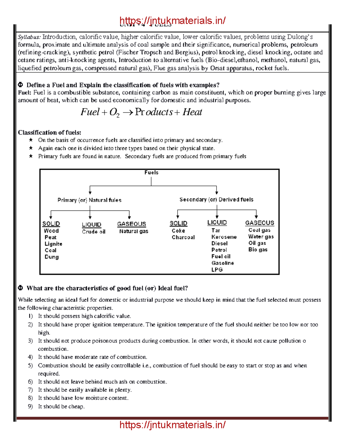 Engineering Chemistry4 Define a Fuel and Explain the classification