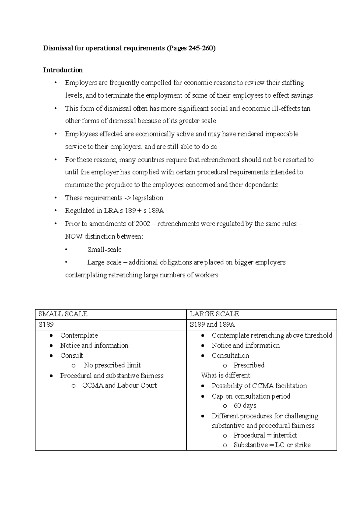 Dismissal for operational requirements - the retrenchment must be aimed ...