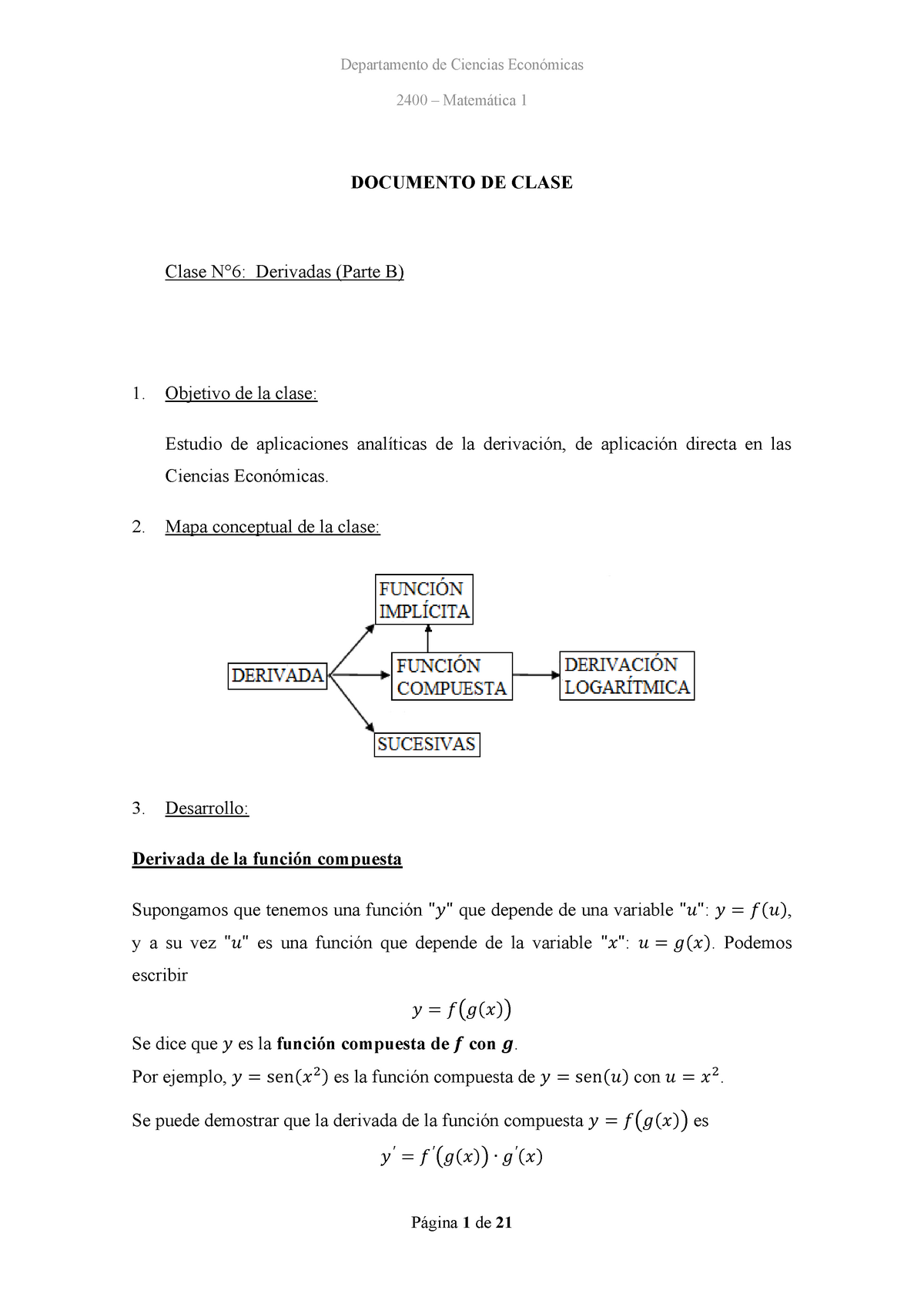 Clase 6 Derivadas (B) - Apuntes 2400 Matematica 1 Unlam - Warning: TT ...