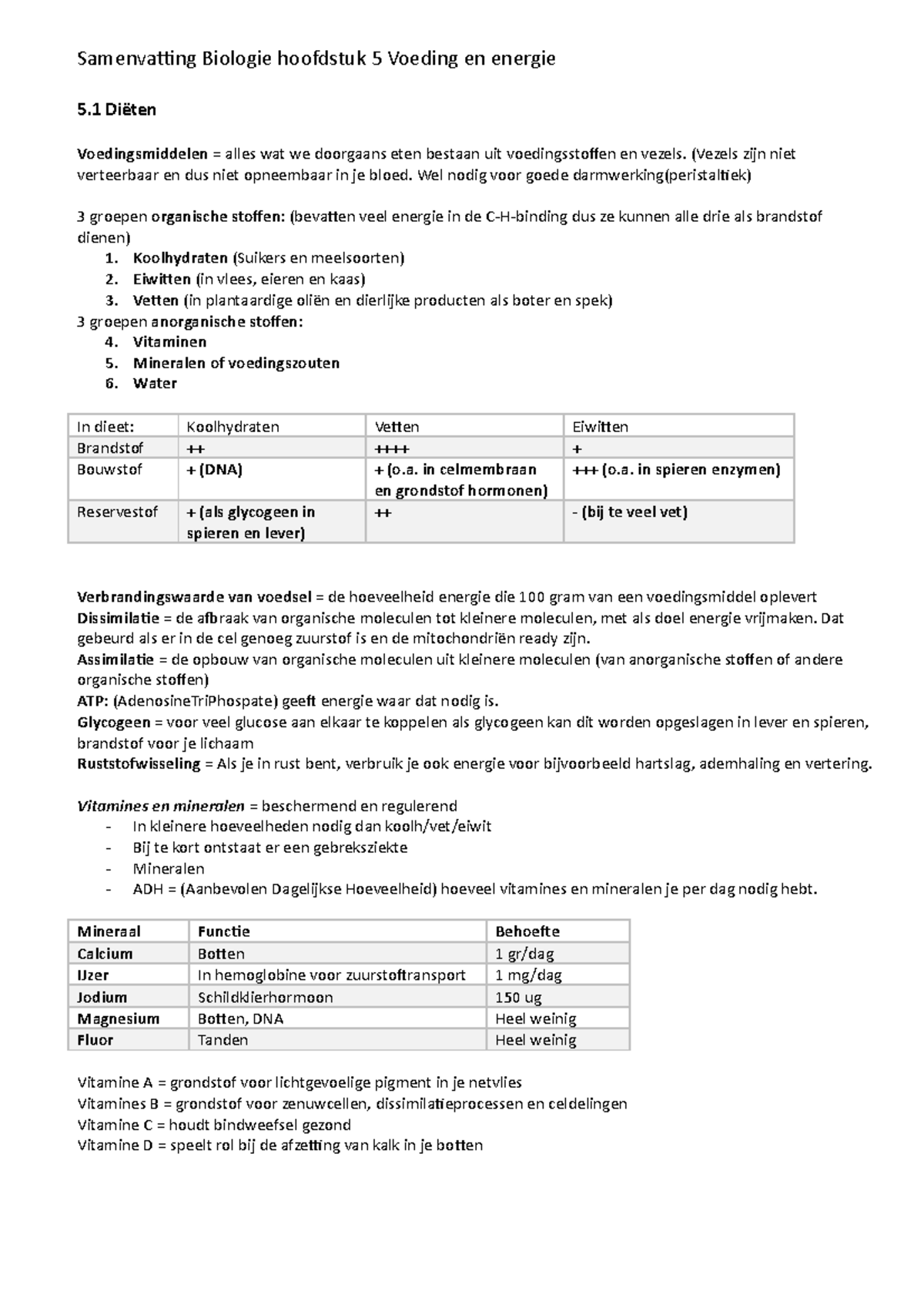 H5 - Biologie Nectar - Havo 4 - Samenvatting Biologie Hoofdstuk 5 ...