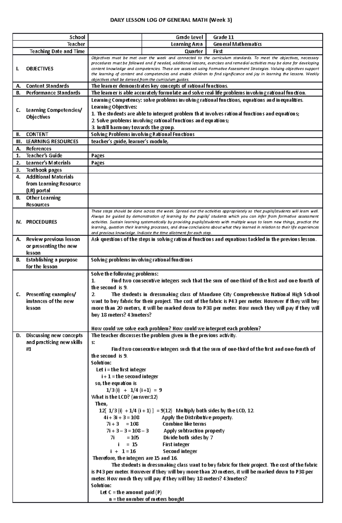 GM I-11 - It's just a lecture note - DAILY LESSON LOG OF GENERAL MATH ...
