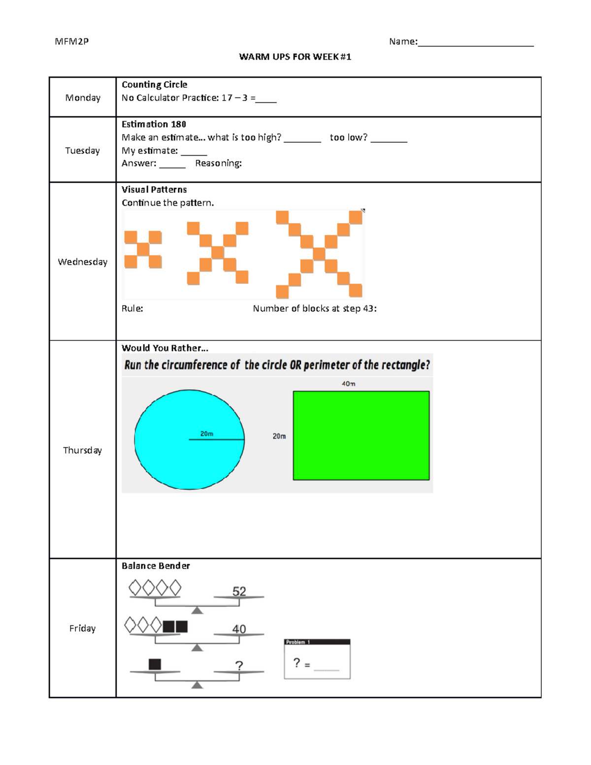 Warm Ups Aug 2015 - to keep your mind active and get started - WARM UPS ...