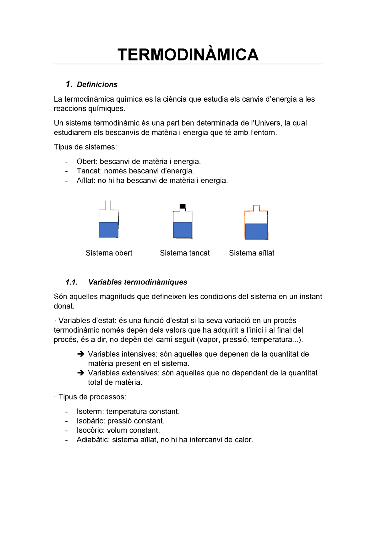 Apuntes Química Segundo Bachillerato - Termodinàmica - TERMODINÀMICA 1 ...