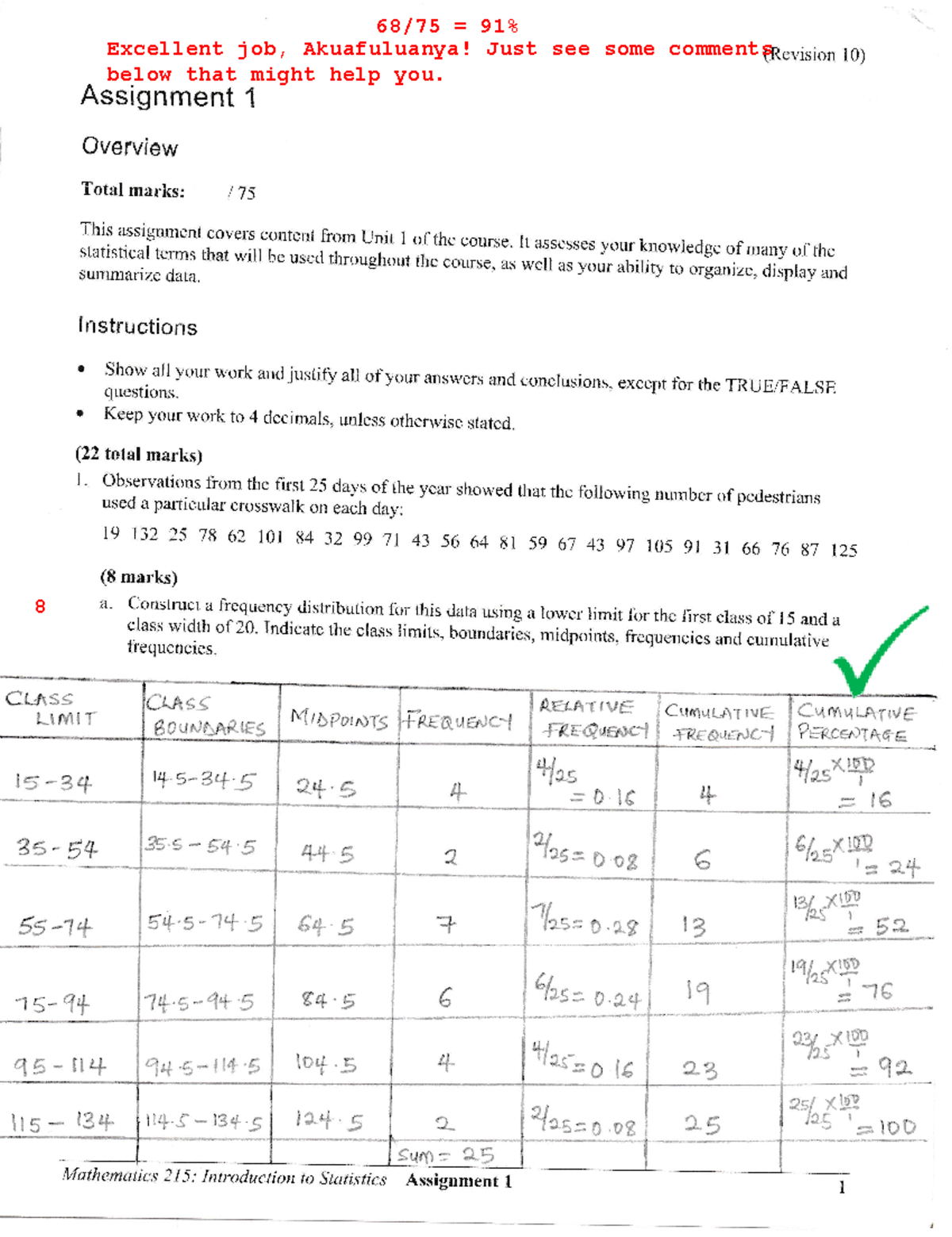 math assignment name