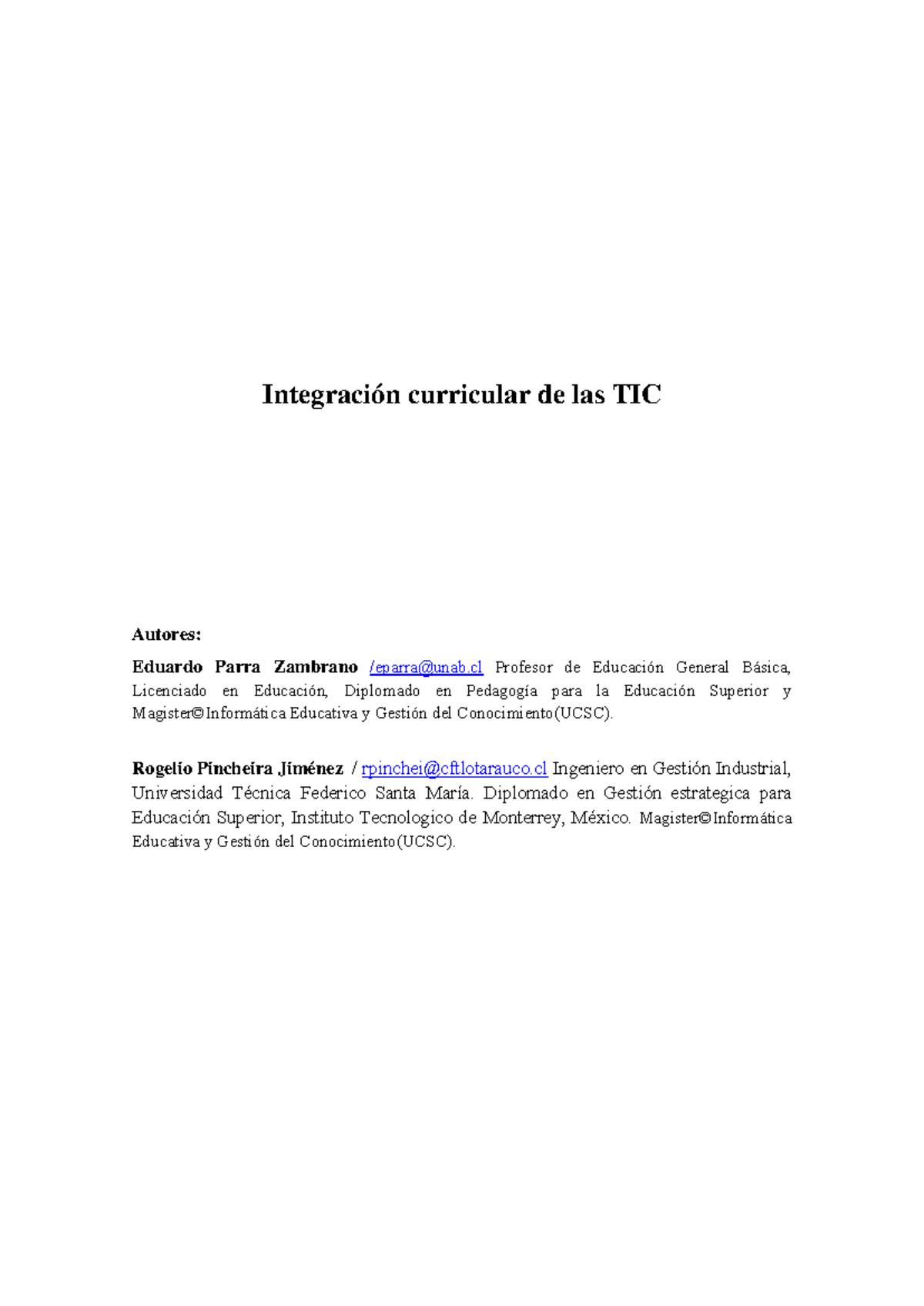 Integraci%c3%b3n+curricular+de+las+TIC - Integración curricular de las ...