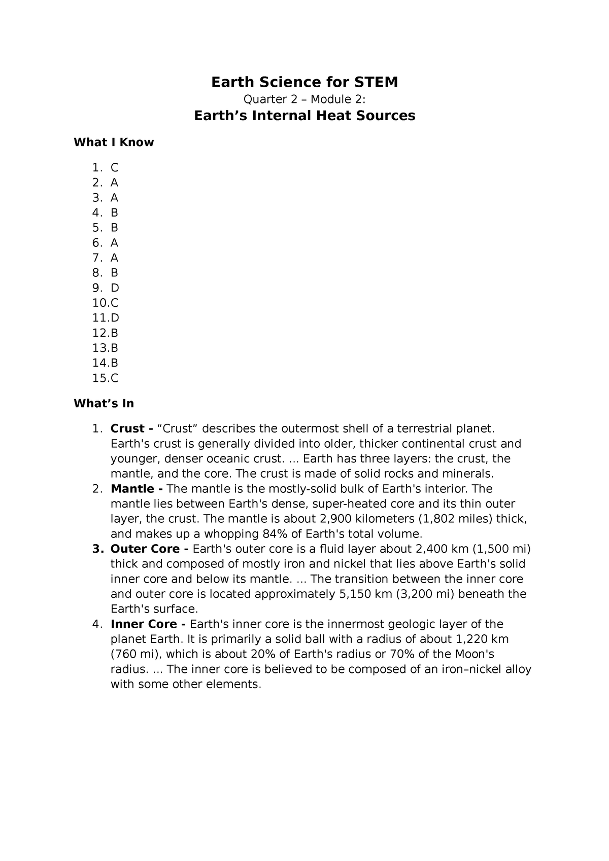 Earth Science Quarter 2 Module 2 - Earth Science For STEM Quarter 2 ...