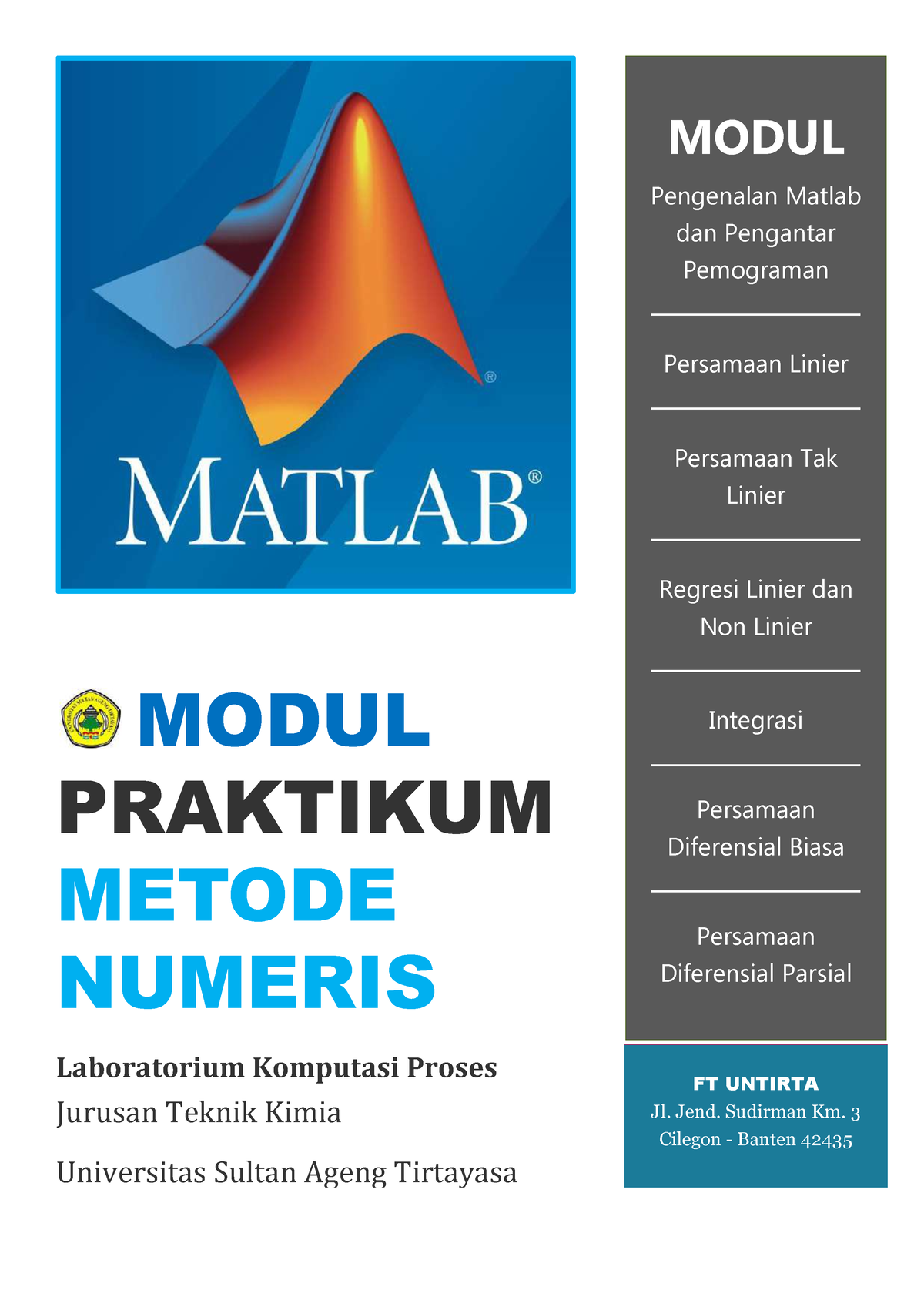 Modul Praktikum Metode Numerik 2018 - Pendidikan Kimia - Untirta - Studocu